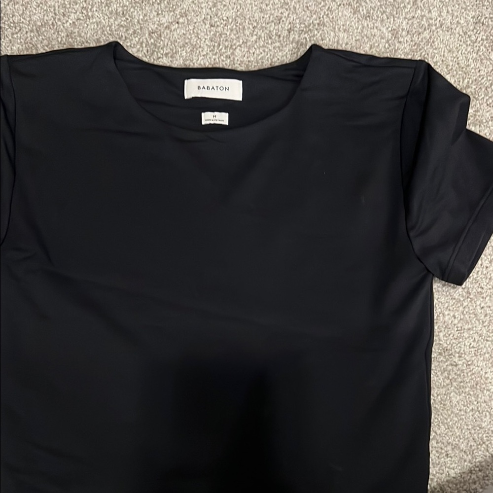 Babaton Black Short-Sleeve Crewneck Top